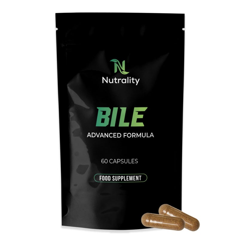 Nutrality Bile Supplement | Ox Bile Supplements UK for Gallbladder Support, Liver Detox, Gallbladder Supplements, 30-Day Supply | Premium Ox Bile Supplement for Optimal Health | 60 Capsules